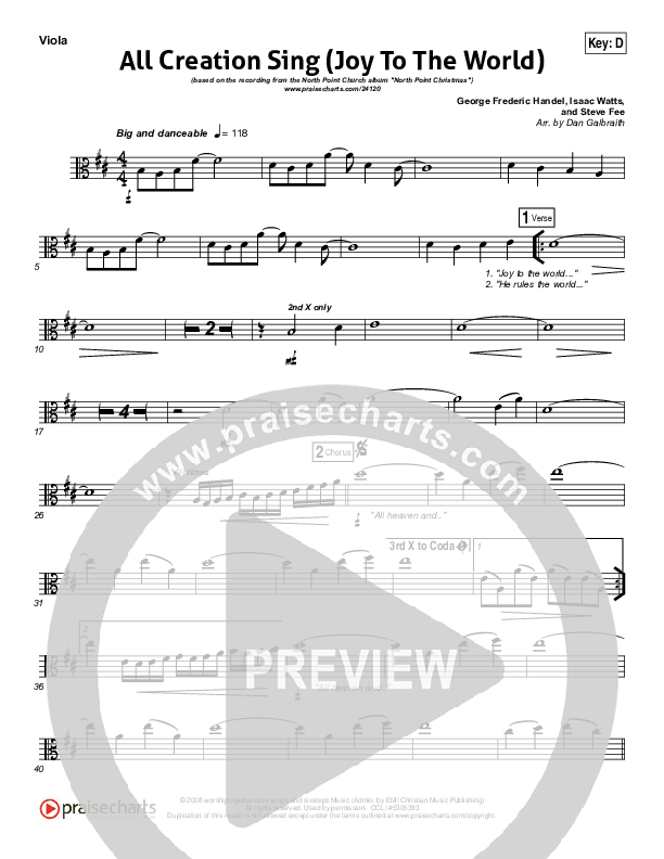 All Creation Sing (Joy To The World) Viola (Seth Condrey / North Point Worship)