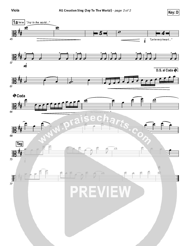 All Creation Sing (Joy To The World) Viola (Seth Condrey / North Point Worship)