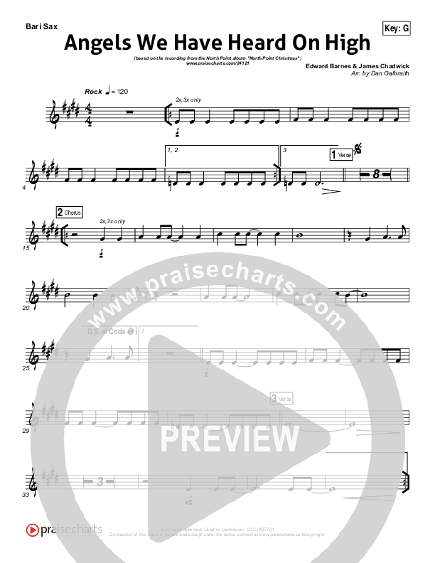 Angels We Have Heard On High Bari Sax (Casey Darnell / North Point Worship)