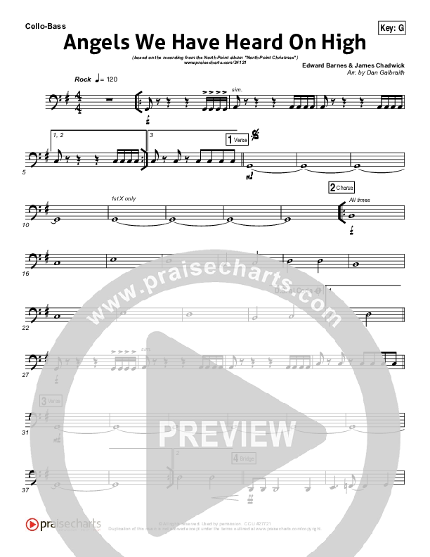 Angels We Have Heard On High Cello/Bass (Casey Darnell / North Point Worship)