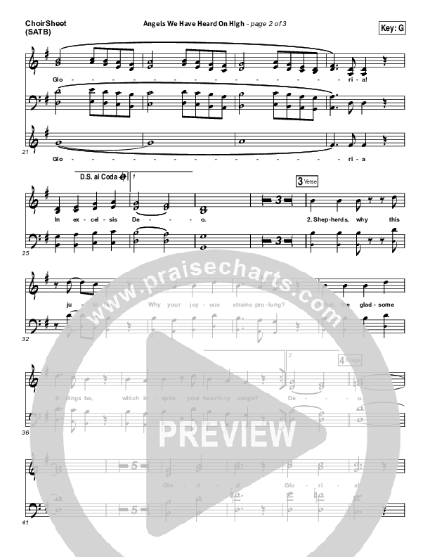 Angels We Have Heard On High Choir Sheet (SATB) (Casey Darnell / North Point Worship)