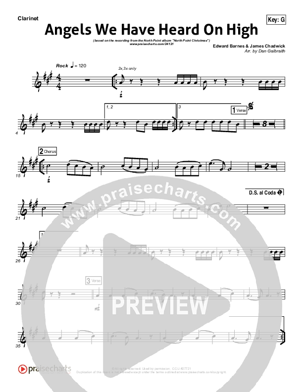 Angels We Have Heard On High Clarinet (Casey Darnell / North Point Worship)