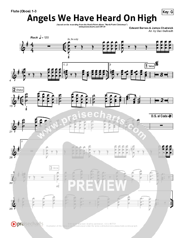Angels We Have Heard On High Flute/Oboe 1/2/3 (Casey Darnell / North Point Worship)