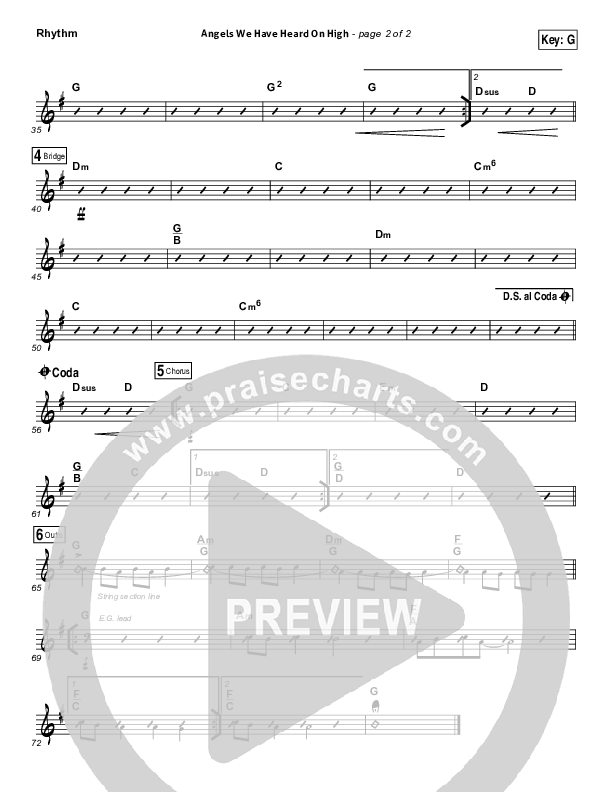 Angels We Have Heard On High Rhythm Chart (Casey Darnell / North Point Worship)