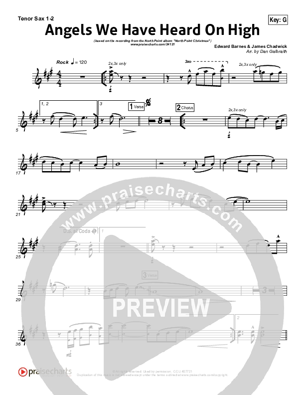 Angels We Have Heard On High Tenor Sax 1/2 (Casey Darnell / North Point Worship)