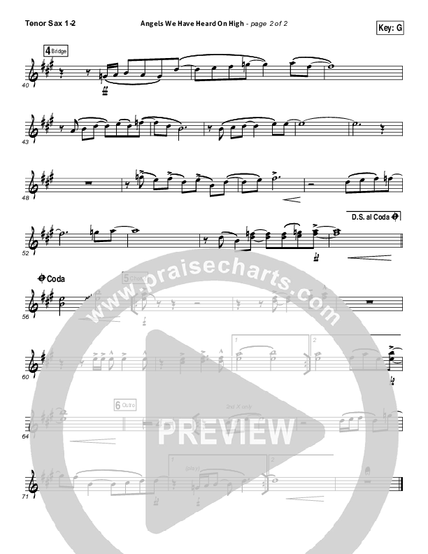 Angels We Have Heard On High Tenor Sax 1/2 (Casey Darnell / North Point Worship)