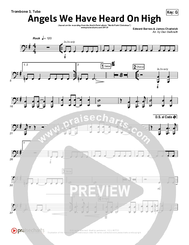 Angels We Have Heard On High Trombone 3/Tuba (Casey Darnell / North Point Worship)