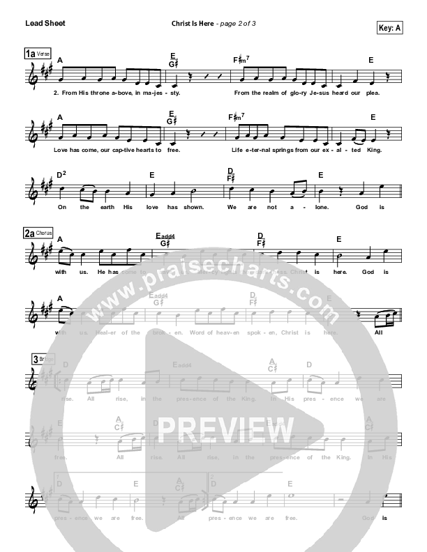 Christ Is Here Lead Sheet (Todd Fields / North Point Worship)