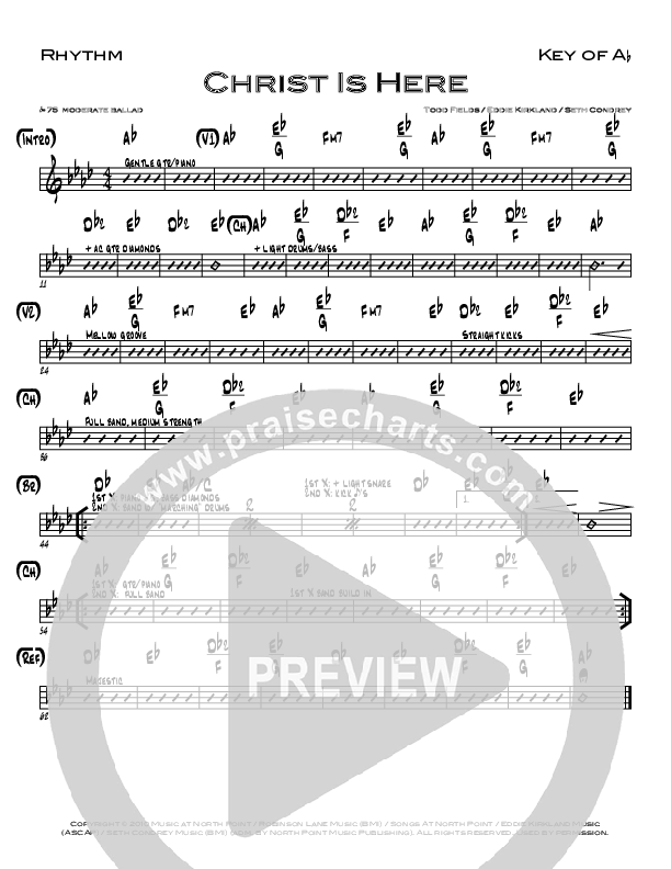 Christ Is Here Rhythm Chart (Todd Fields / North Point Worship)