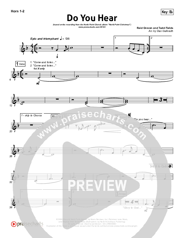 Do You Hear French Horn 1/2 (James Carter / North Point Worship)