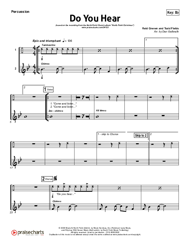 Do You Hear Percussion (James Carter / North Point Worship)