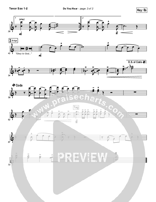 Do You Hear Tenor Sax 1/2 (James Carter / North Point Worship)