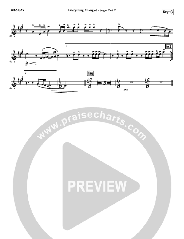 Everything Changed Alto Sax (Eddie Kirkland / North Point Worship)