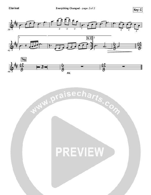 Everything Changed Clarinet (Eddie Kirkland / North Point Worship)