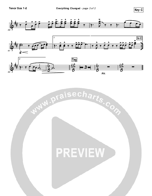 Everything Changed Tenor Sax 1/2 (Eddie Kirkland / North Point Worship)