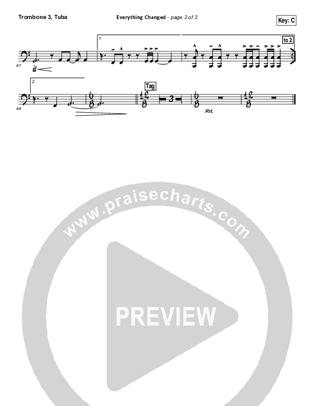 Everything Changed Trombone 3/Tuba (Eddie Kirkland / North Point Worship)