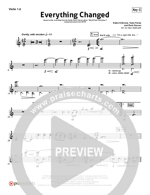 Everything Changed Violin 1/2 (Eddie Kirkland / North Point Worship)