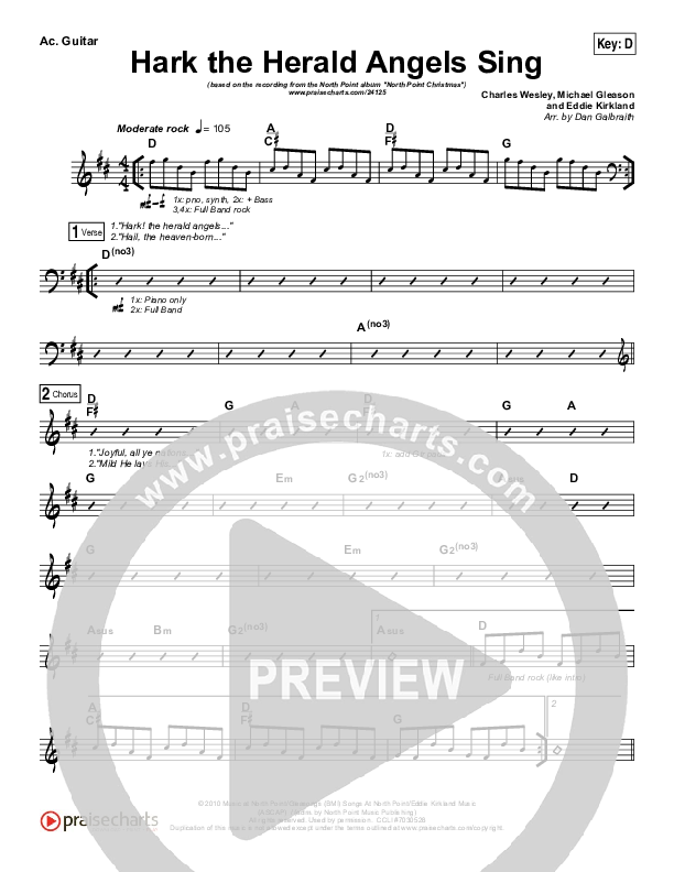 Hark The Herald Angels Sing Rhythm Chart (Eddie Kirkland / North Point Worship)