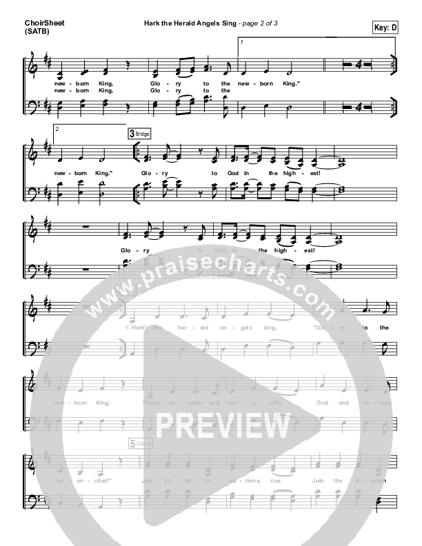 Hark The Herald Angels Sing Choir Sheet (SATB) (Eddie Kirkland / North Point Worship)