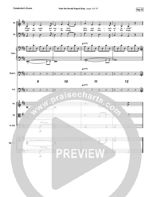Hark The Herald Angels Sing Conductor's Score (Eddie Kirkland / North Point Worship)