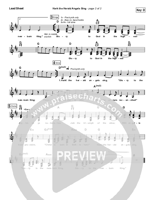 Hark The Herald Angels Sing Lead Sheet (SAT) (Eddie Kirkland / North Point Worship)