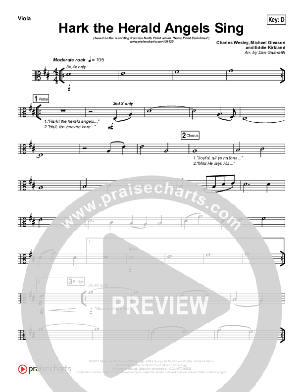 Hark The Herald Angels Sing Viola (Eddie Kirkland / North Point Worship)