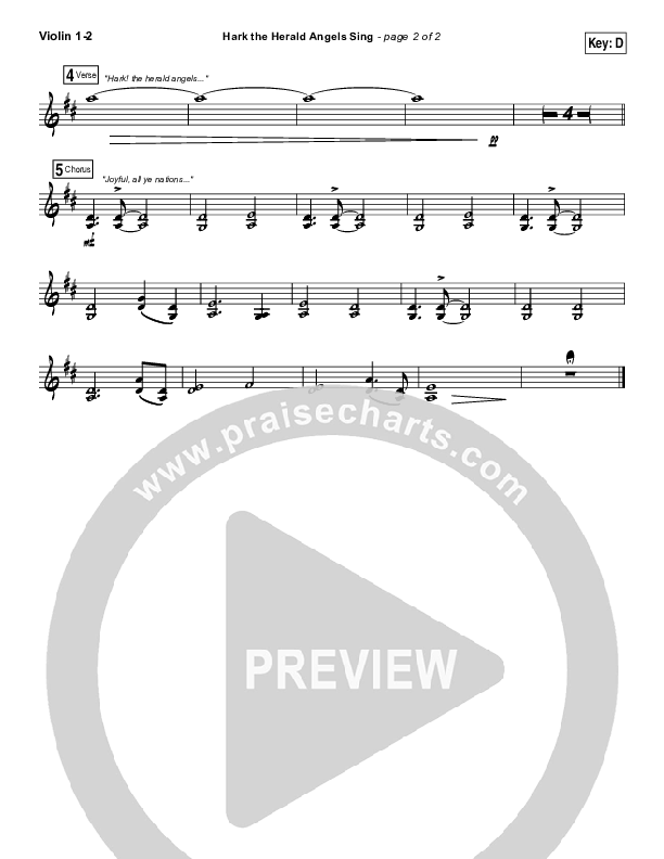 Hark The Herald Angels Sing Violin 1/2 (Eddie Kirkland / North Point Worship)