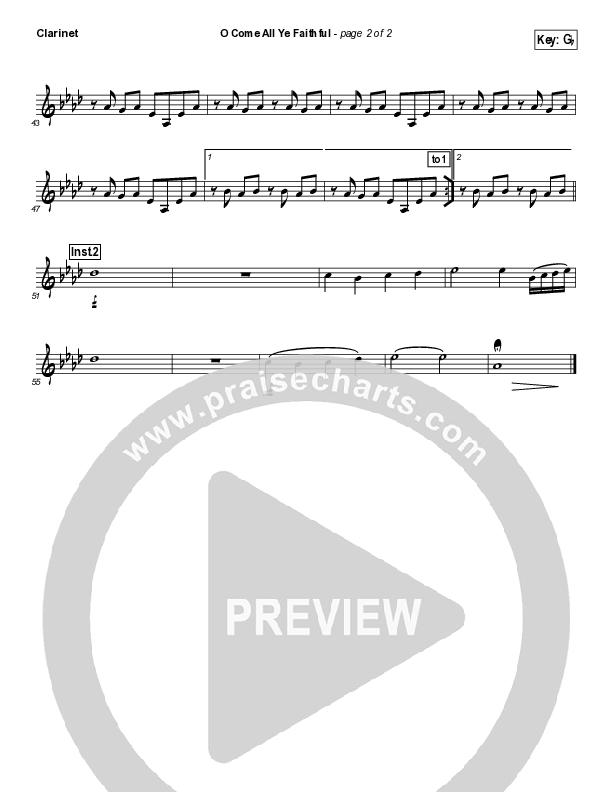 O Come All Ye Faithful Clarinet (Todd Fields / North Point Worship)