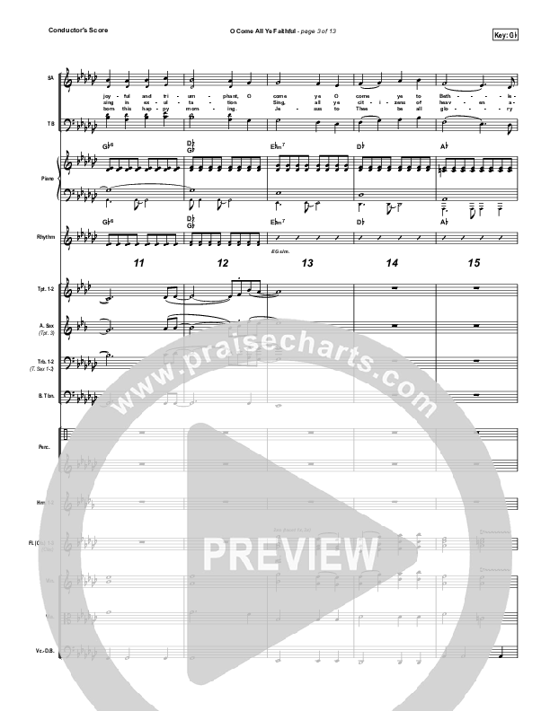 O Come All Ye Faithful Conductor's Score (Todd Fields / North Point Worship)