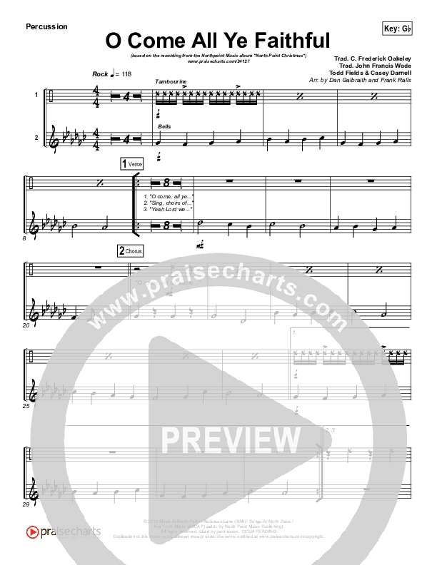 O Come All Ye Faithful Percussion (Todd Fields / North Point Worship)