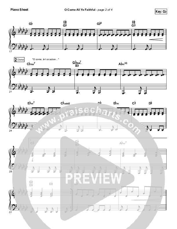 O Come All Ye Faithful Piano Sheet (Todd Fields / North Point Worship)