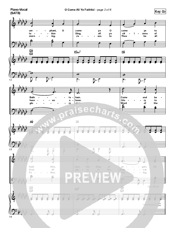 O Come All Ye Faithful Piano/Vocal (SATB) (Todd Fields / North Point Worship)
