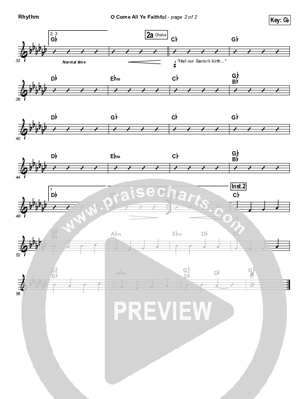 O Come All Ye Faithful Rhythm Chart (Todd Fields / North Point Worship)