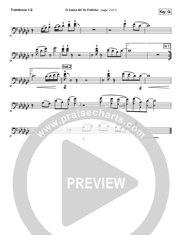 O Come All Ye Faithful Trombone 1/2 (Todd Fields / North Point Worship)