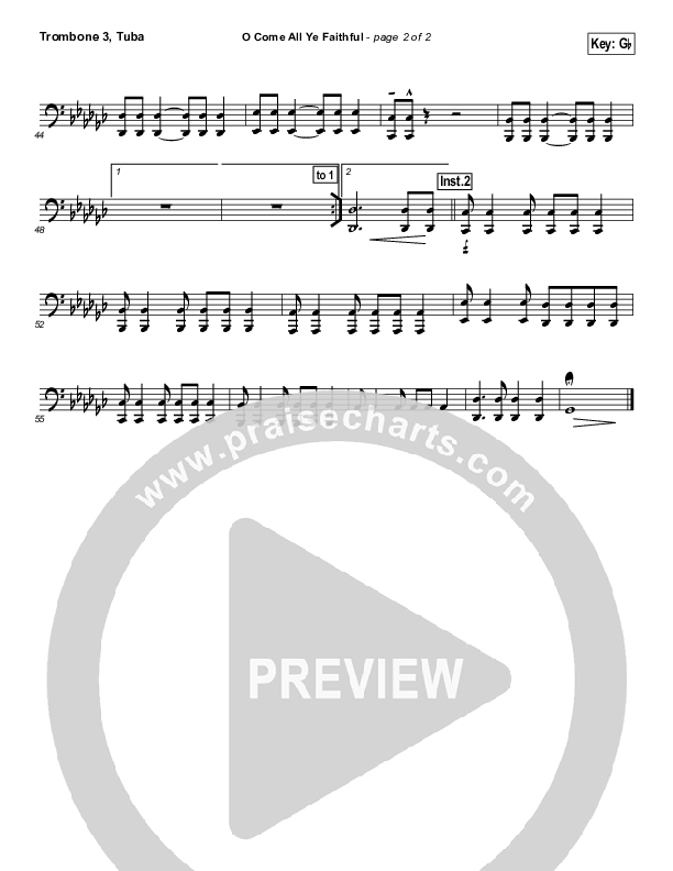 O Come All Ye Faithful Trombone 3/Tuba (Todd Fields / North Point Worship)