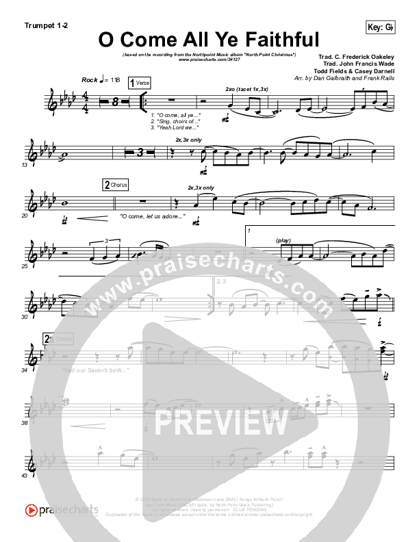 O Come All Ye Faithful Brass Pack (Todd Fields / North Point Worship)