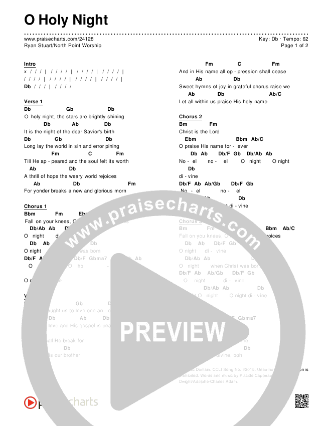 O Holy Night Chords & Lyrics (Ryan Stuart / North Point Worship)