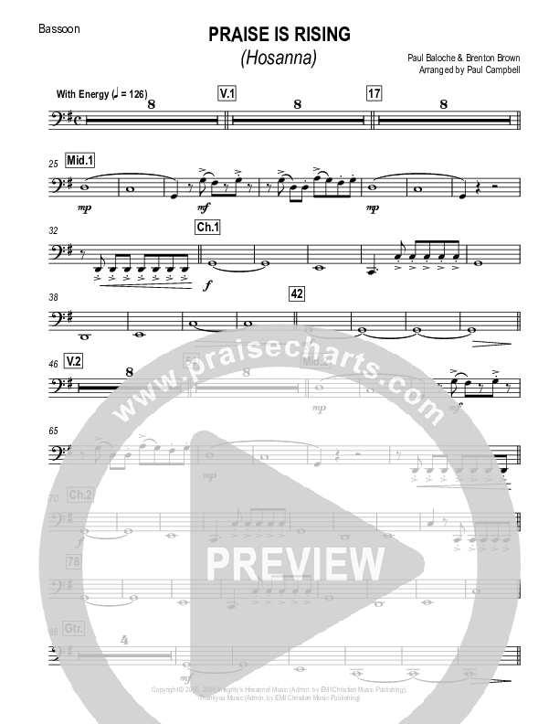 Hosanna (Praise Is Rising) Bassoon (Paul Campbell)