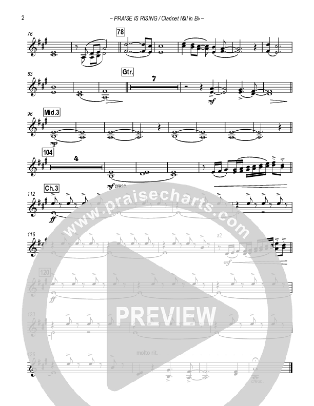 Hosanna (Praise Is Rising) Clarinet 1/2 (Paul Campbell)