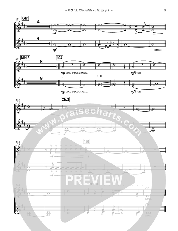 Hosanna (Praise Is Rising) French Horn (Paul Campbell)