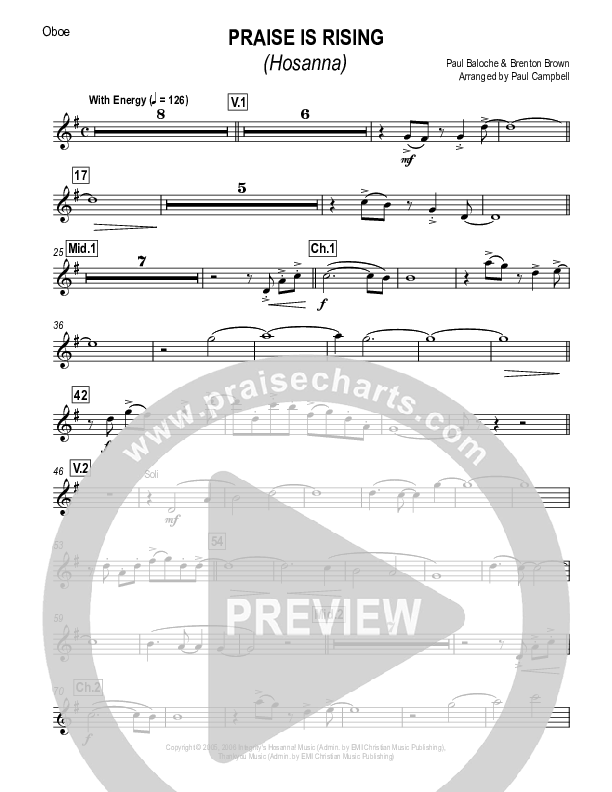 Hosanna (Praise Is Rising) Oboe (Paul Campbell)