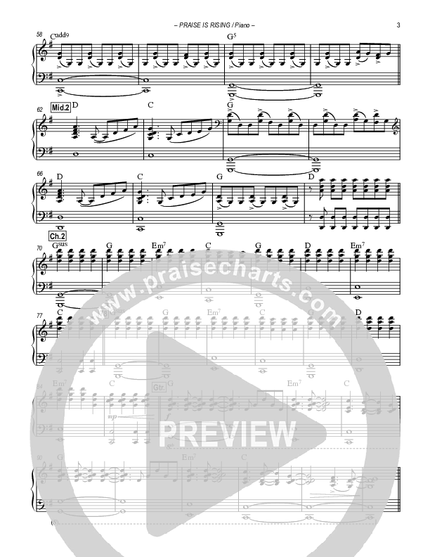 Hosanna (Praise Is Rising) Piano Sheet (Paul Campbell)
