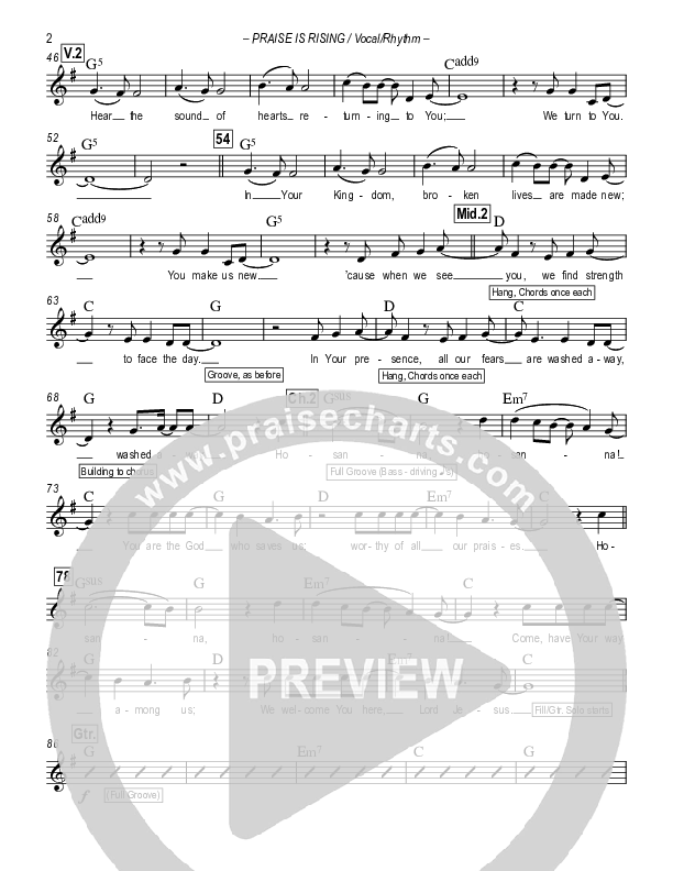 Hosanna (Praise Is Rising) Rhythm/Vocal (Paul Campbell)