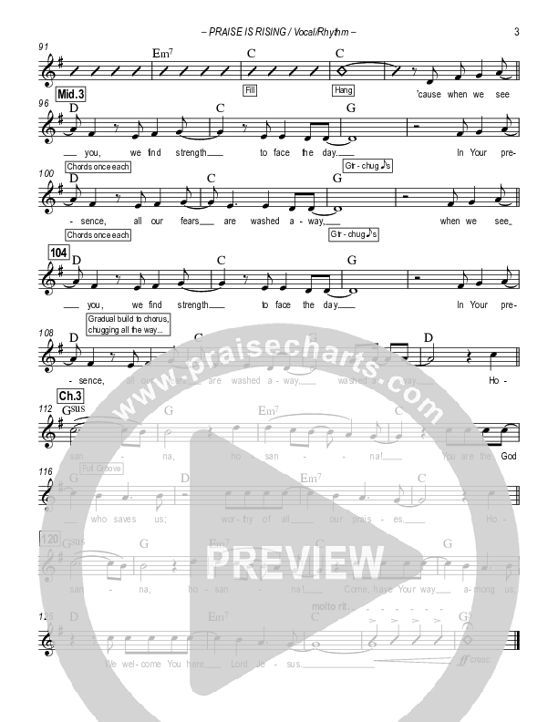 Hosanna (Praise Is Rising) Rhythm/Vocal (Paul Campbell)