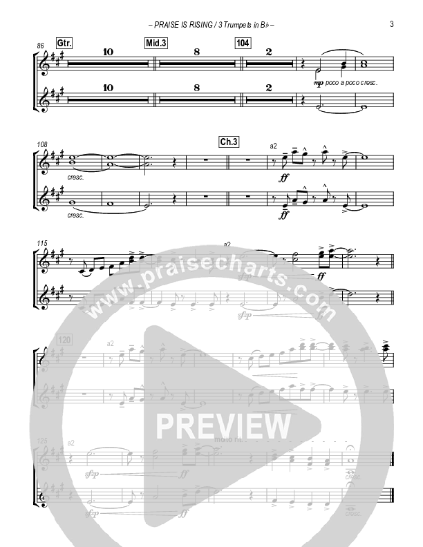 Hosanna (Praise Is Rising) Trumpet 1/2/3 (Paul Campbell)