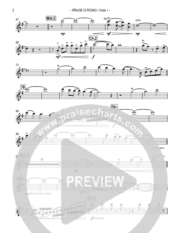 Hosanna (Praise Is Rising) Violin 1 (Paul Campbell)