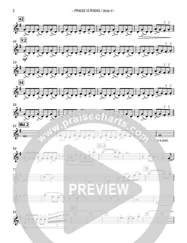 Hosanna (Praise Is Rising) Violin 2 (Paul Campbell)