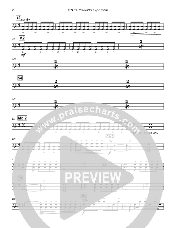 Hosanna (Praise Is Rising) Violincello (Paul Campbell)