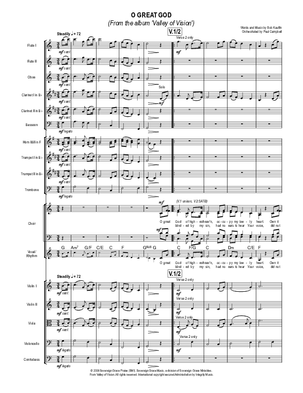 O Great God Orchestration (Sovereign Grace)