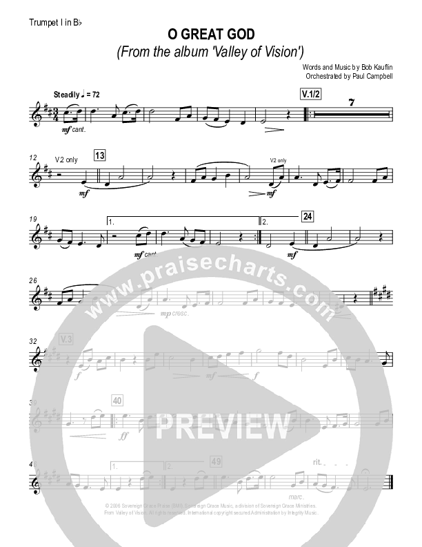 O Great God Trumpet 1 (Sovereign Grace)